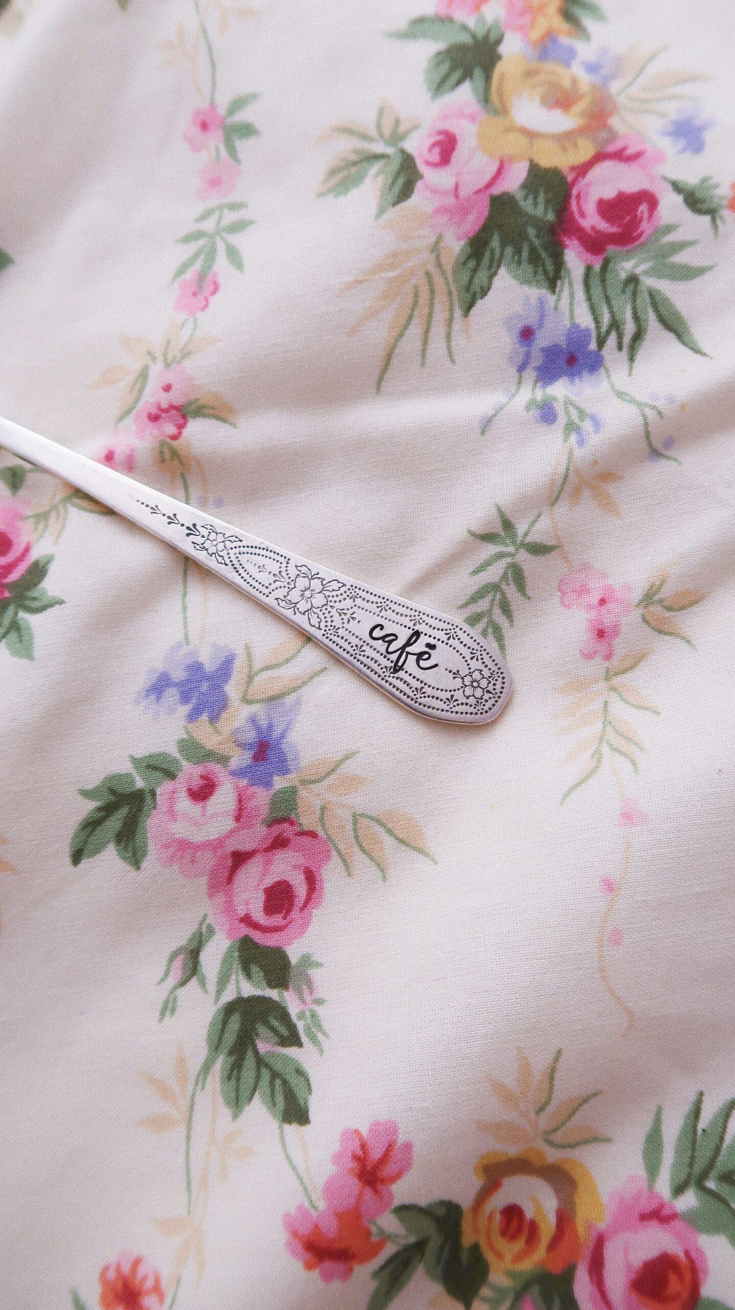 choose - cuillère à dessert manche gravé vintage : café