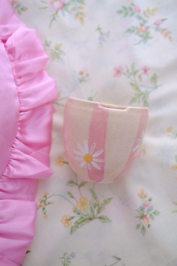 Petite tasse à latte à emporter - rose et pâquerette
