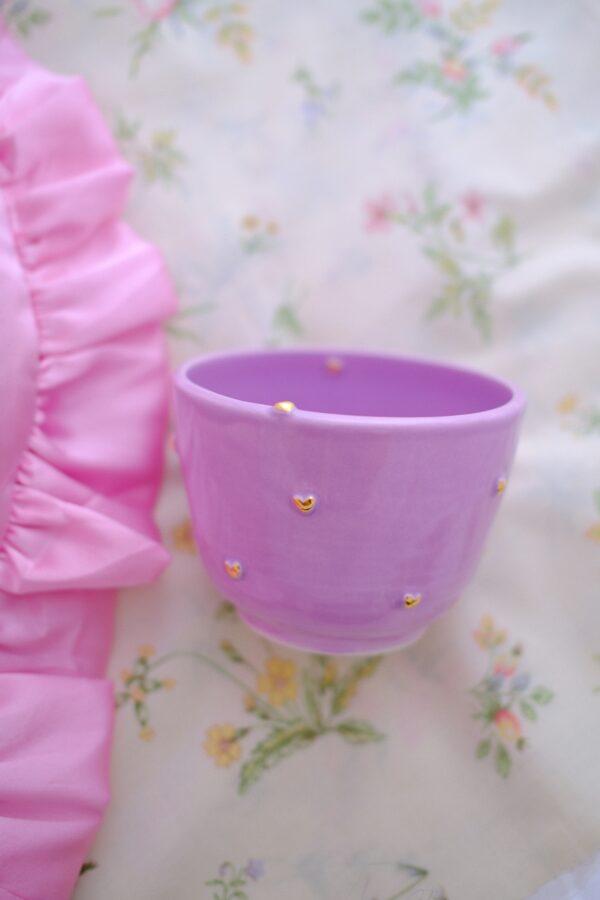 Petit bol multi coeurs en or - lila et or