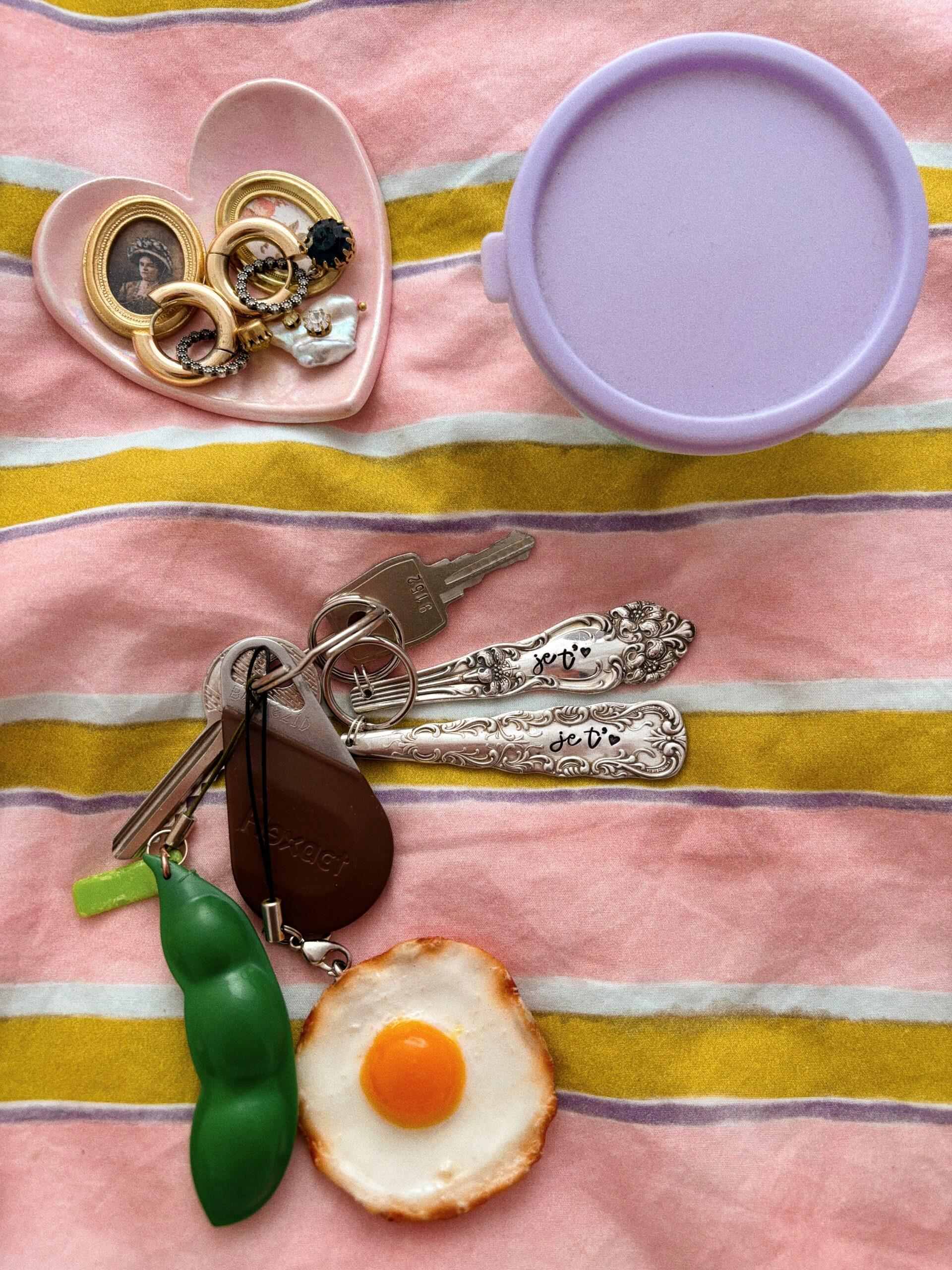 Porte clé récupération manche de cuillère Je t'aime