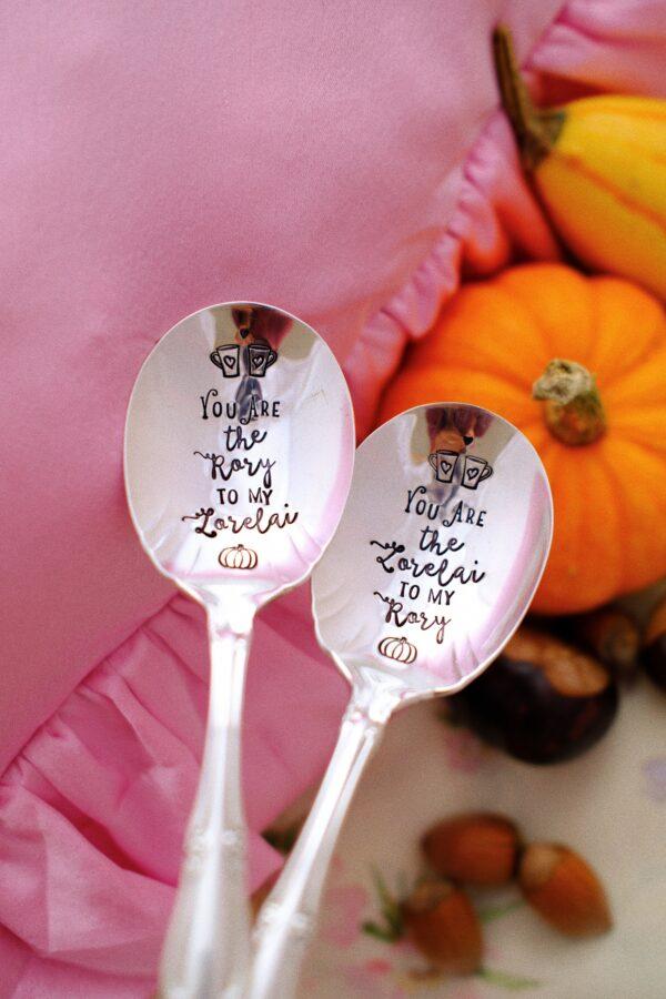 Duo cuillères gravées vintage : you're Rory/Lorelai to my Lorelai/Rory