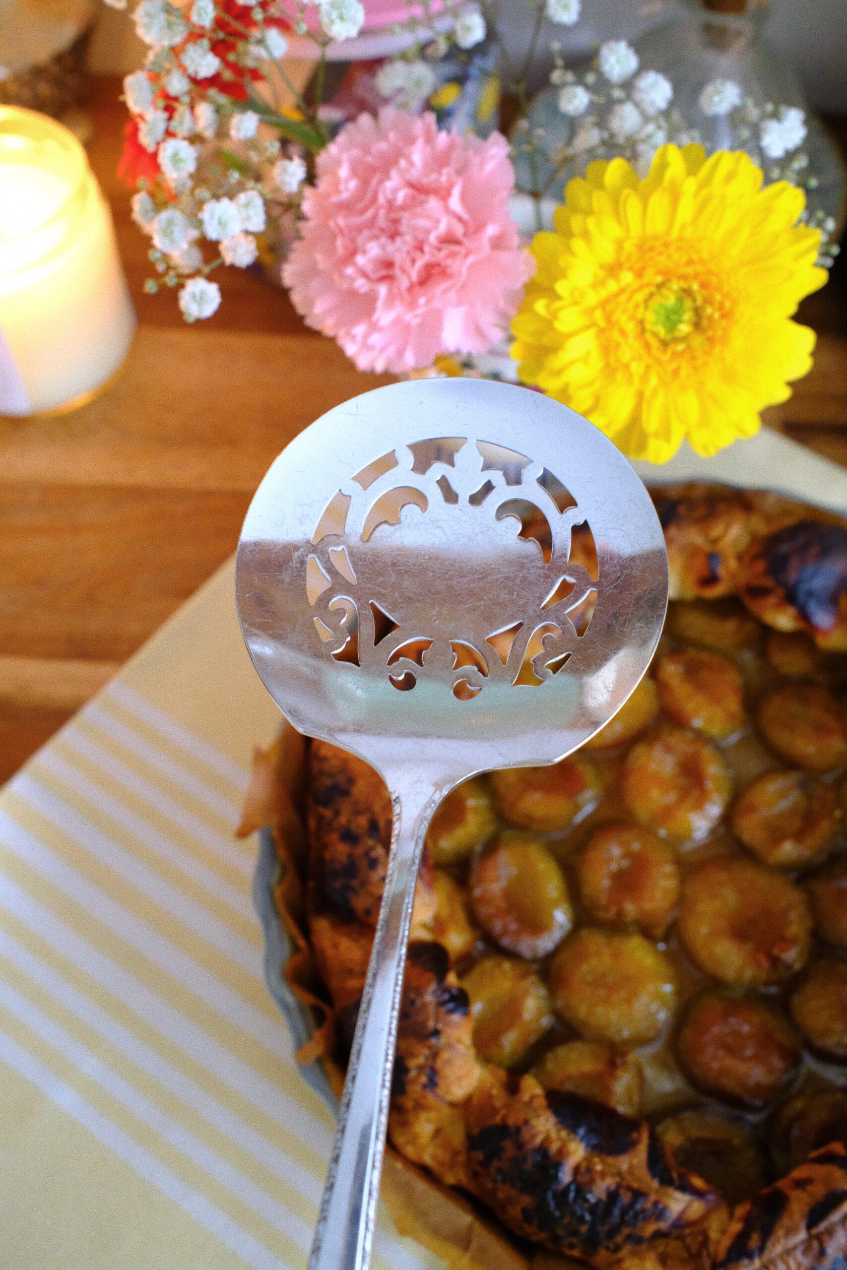 Pelle à cookies vintage en métal argenté non gravée