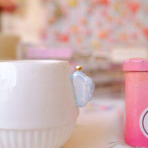 Tasse Pims en faïence - Pims petit nuage et coeur en or